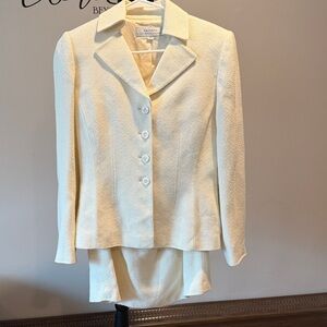 Elegant Cream Blazer and Skirt Set